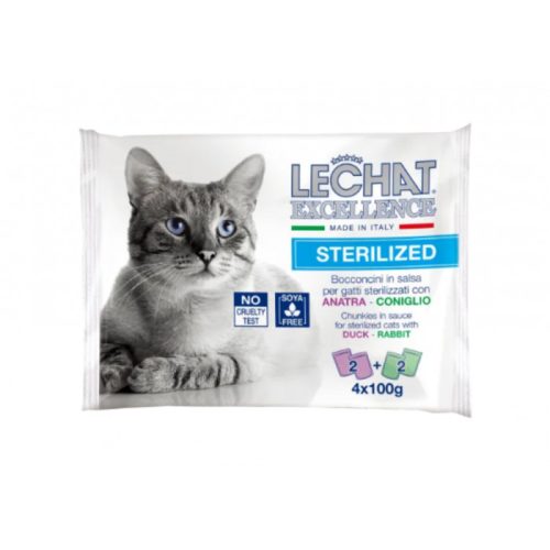 Lechat Excellence Sterilized Alutasakos Pack Kacsa-Nyúl 4x100g