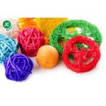 JK Animals Játékkeverék Rattan és Fagolyók Luffa Szivaccsal Rágcsálóknak