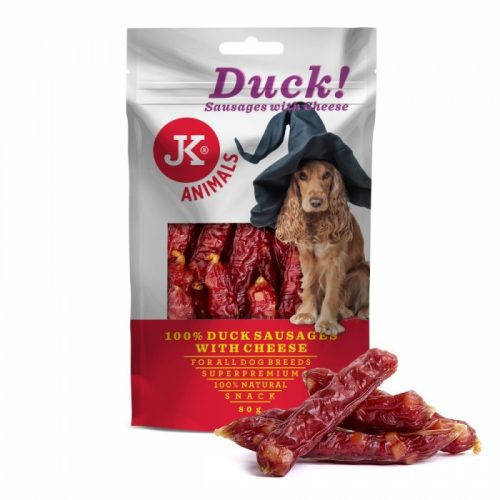 JK Animals | Jutalomfalat | Sajtos Kacsahús Kolbász | 80g