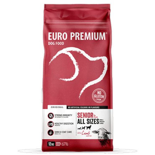 Euro Premium Medium Senior Kutyatáp Bárány & Rizs 12 kg