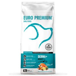   Euro Premium Medium Felnőtt Kutyatáp Derma+ Lazac & Burgonya 10 kg