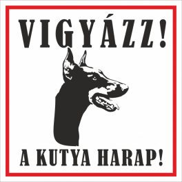 Kutyatábla Dobermann 12.5x12.5 cm