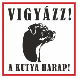 Kutyatábla Rottweiler 2 12.5x12.5 cm