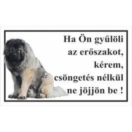 Kutyatábla Kaukázusi 25x15 cm