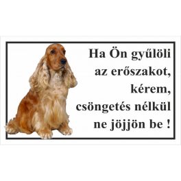 Kutyatábla Spániel 25x15 cm