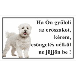 Kutyatábla Máltai Selyemkutya 25x15 cm