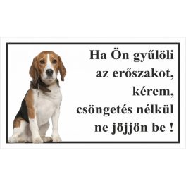 Kutyatábla Beagle 25x15 cm