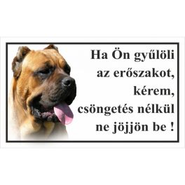 Kutyatábla Cane Corso Barna 25x15 cm