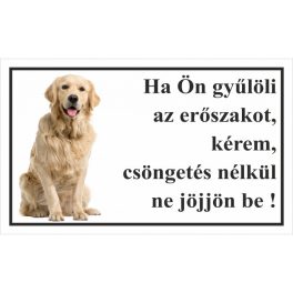 Kutyatábla Golden Retriever 25x15 cm