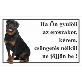 Kutyatábla Rottweiler 25x15 cm