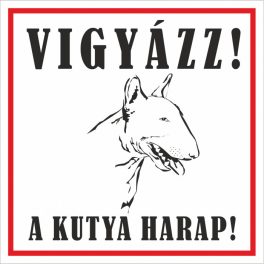 Kutyatábla Bullterrier 12.5x12.5 cm