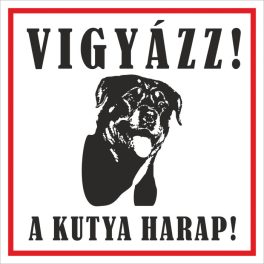 Kutyatábla Rottweiler 12.5x12.5 cm