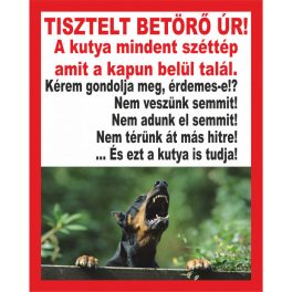 Kutyatábla Dobermann 3 20x25 cm