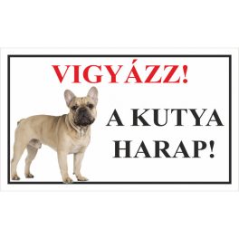 Kutyatábla Francial Bulldog 3 25x15 cm
