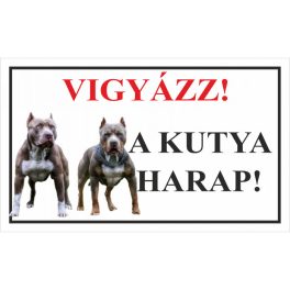 Kutyatábla Pitbull 3 25x15 cm