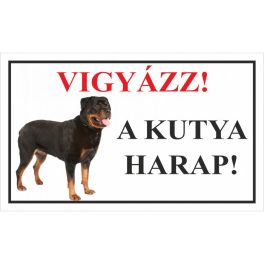 Kutyatábla Rottweiler 3 25x15 cm
