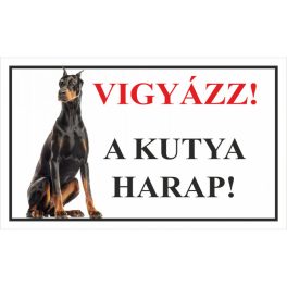 Kutyatábla Dobermann 3 25x15 cm