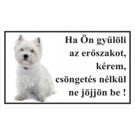 Kutyatábla Westie 25x15 cm