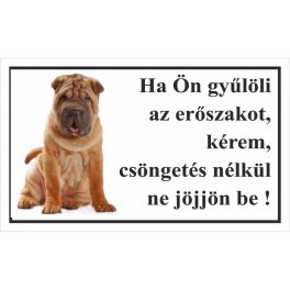 Kutyatábla Sharpei 25x15 cm
