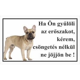 Kutyatábla Francia Bulldog 25x15 cm