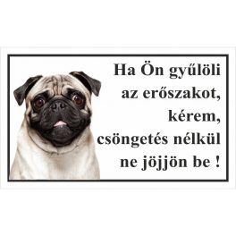 Kutyatábla Mopsz 25x15 cm