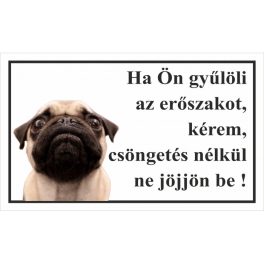 Kutyatábla Mopsz 2 25x15 cm